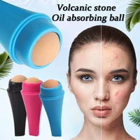 3 colors volcanic stone face oil absorbing mini t zone reusable facial roller control oil natural face skin care tools