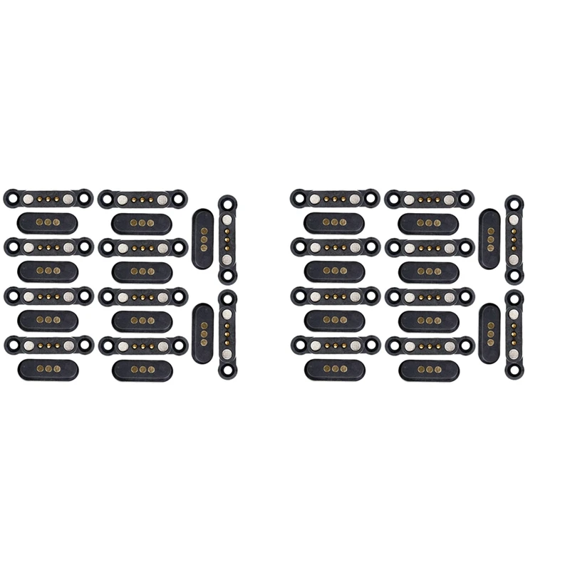 

20 Pairs Spring Loaded Magnetic Pogo Pin Connector 3 Positions Magnets Pitch 2.3 MM Through Holes Male Female Probe