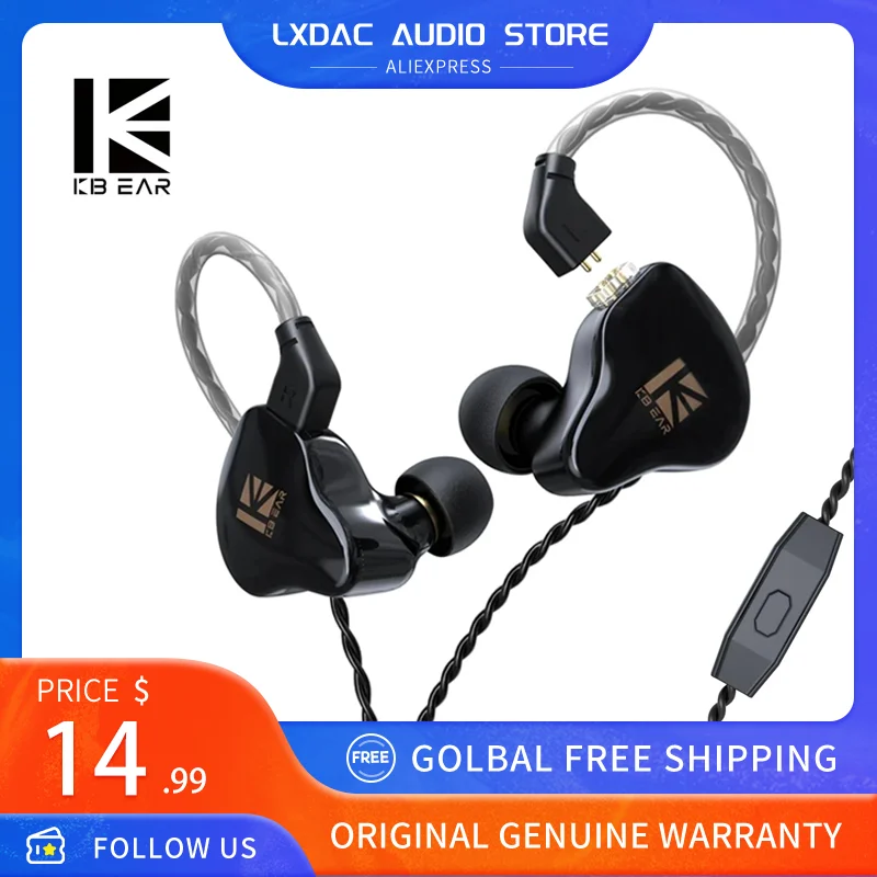 

KBEAR KS1 Dual Magnectic Circuit Dynamic In Ear Earphone Running Sport HIFI Wired Headphones With Mic Earbuds Kbear KS2 KB06