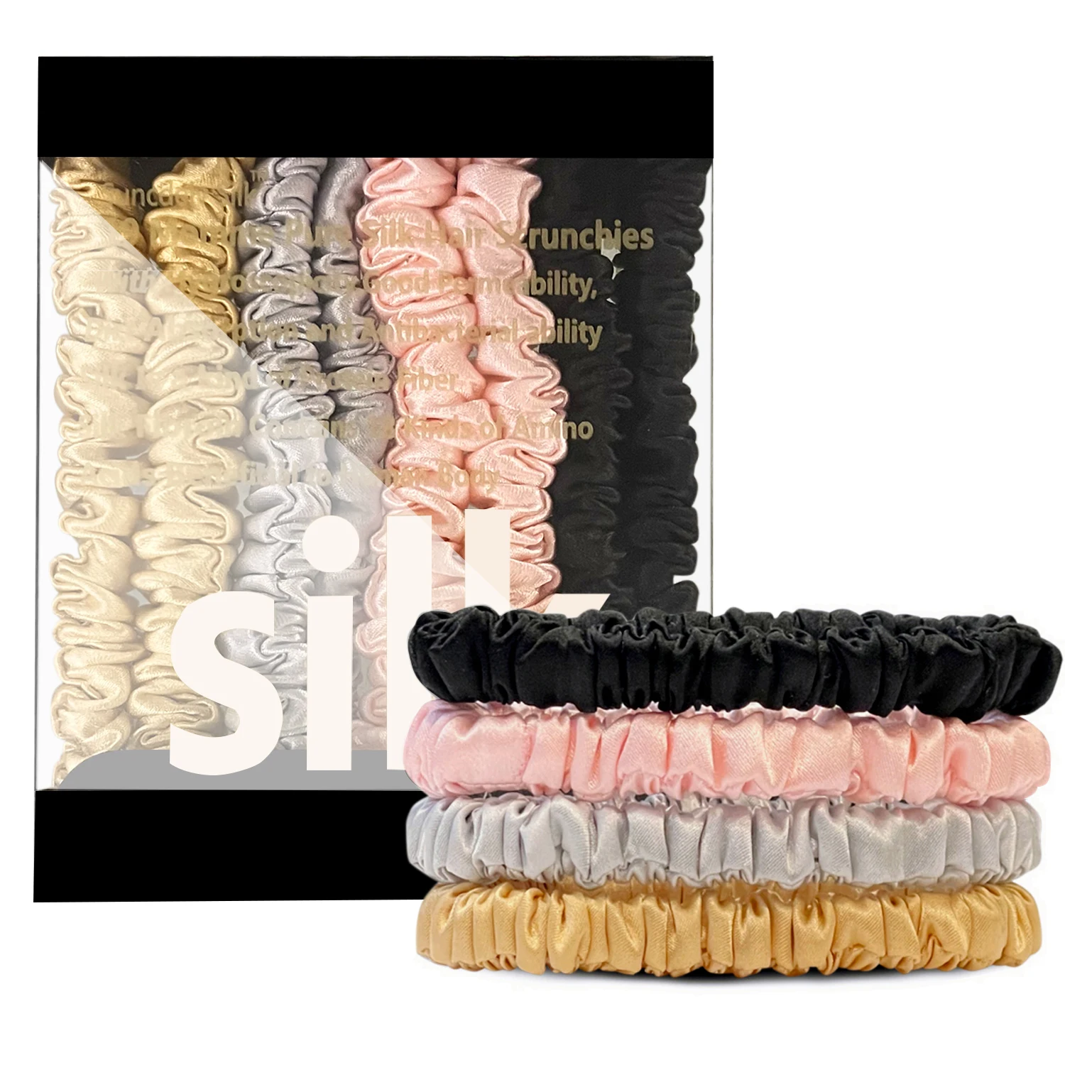 Hair Ties High Quality Hair Scrunchies (22momme) Women Big Hairbands Hair Accessories