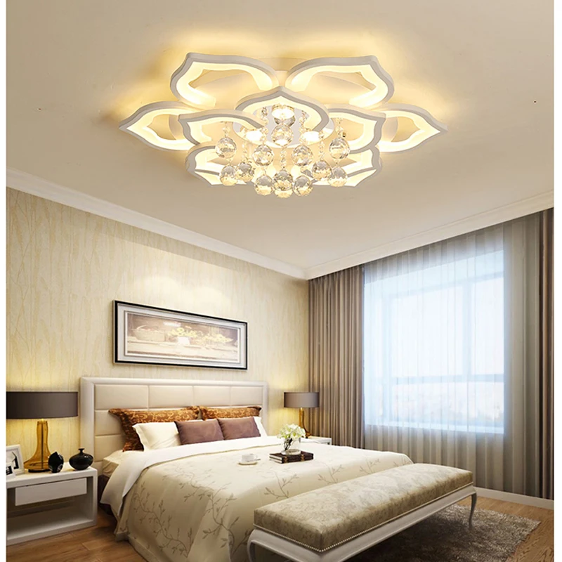 Современные светодиодные потолочные люстры хрустальные для гостиной спальни