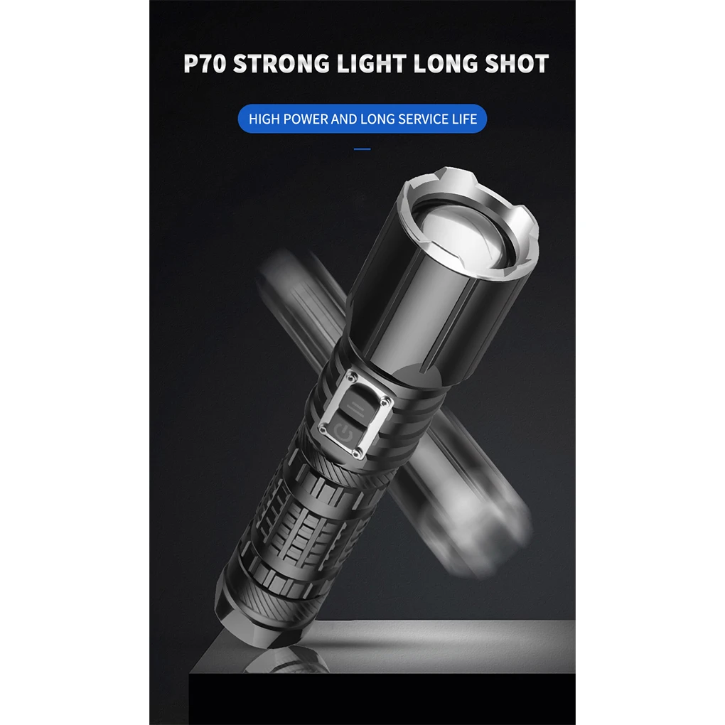 

Flashlight Rechargeable Torch Adjustable Lantern Light Camping Lamp