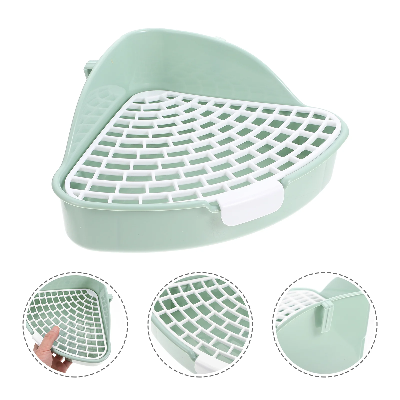 

Litter Toilet Box Bunny Rabbit Pan Potty Pet Cage Animal Small Catguinea Trainer Bedding Corner Tray Anti Fall Rat Ferrets