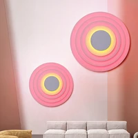 ins sunset round halo wall lamp living room background wall lamp bedroom bedside decoration lamp net red atmosphere lamp