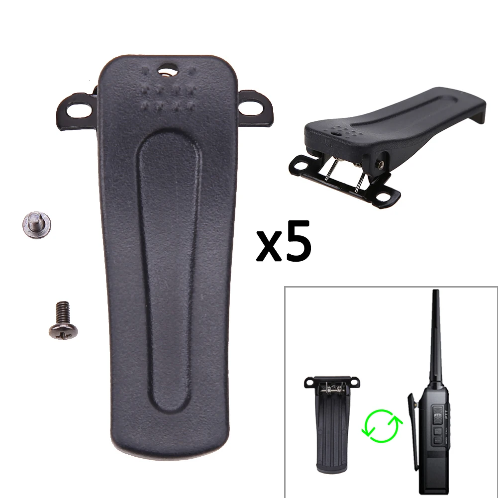 

For BaoFeng BF-666S 777S BF-888S 5 x Belt Clip For Retevis H777 2-Way Radio PVC Texture Car Mobile Radio Interphone Accessories
