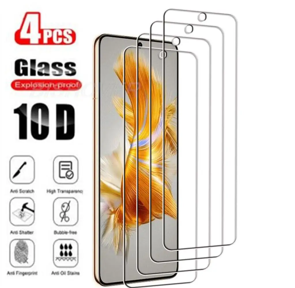

4Pcs Tempered Glass FOR Huawei Mate 50 6.7" Mate50 Mate50 CET-AL00, CET-LX9 Screen Protector Protective Glass Film 9H