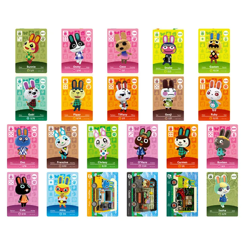 

New 8.6x5.4cm [rabbit] Animal Crossing Game Card New Horizons Anime Characters Compatible with Switch / Lite / Wii U and New 3DS
