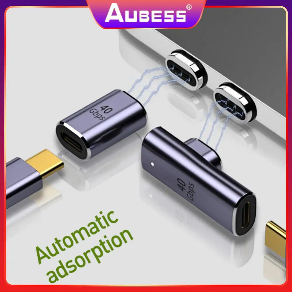 

Magnet Usb C To Type C Converter Aluminum Alloy 40gbps Magnetic Charger Adapter 100w Fast Charging 8k@60hz For Macbook