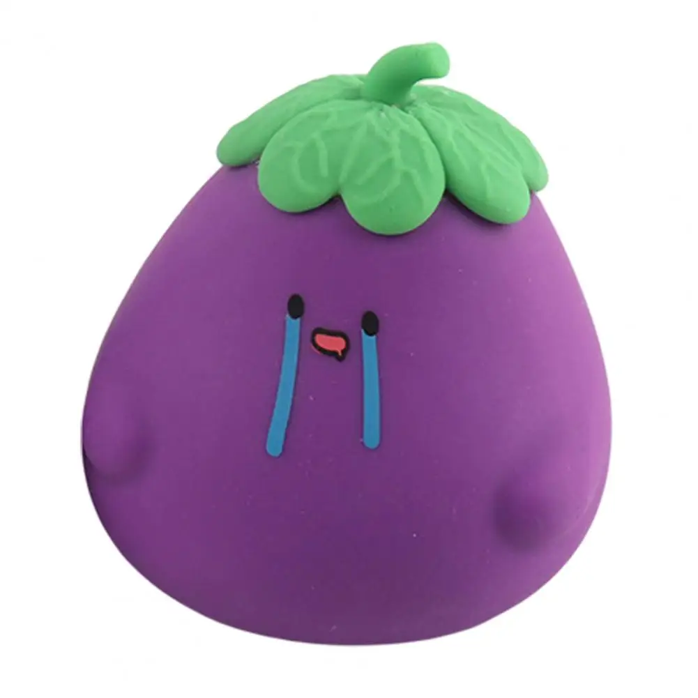 

Stress Relief Toy Soft TPR Vegetable Doll Pinch Toys Relieve Boredom Sensory Toy Squeeze Eggplant Ball Decompression Toy