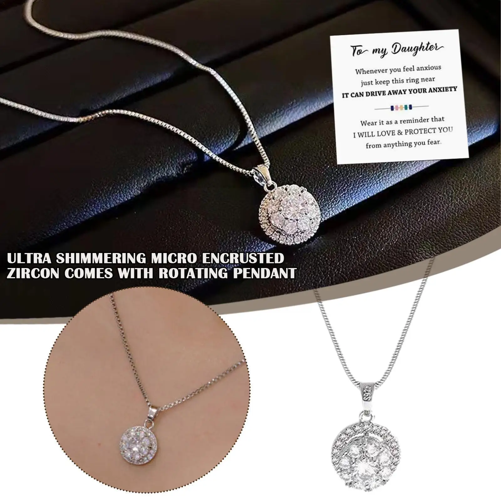 

Ultra Shimmering Micro Encrusted Zircon Comes With White Rotating Pendant Blue Jewelry Fashion Women Necklace Cloud Cha M0g1