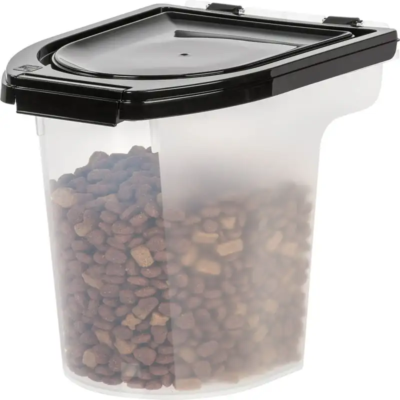 

, 6 lb Airtight Pet Cat or Dog Food Container, Black and Clear