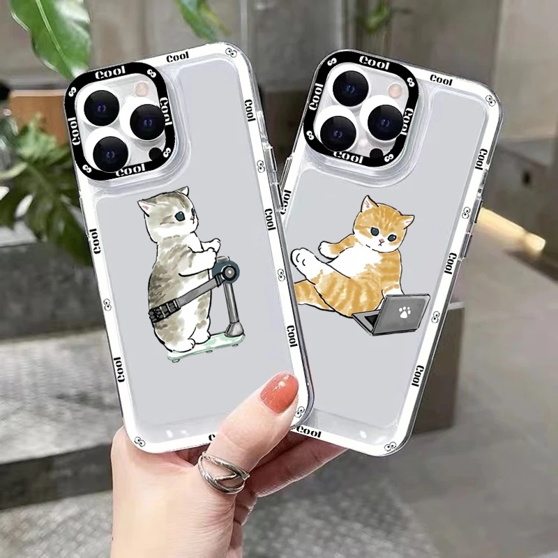 

Funny Cute Cartoon Cat Animal Phone Case for iPhone 11 12 13 Mini Pro Max 14 Pro Max Case shell