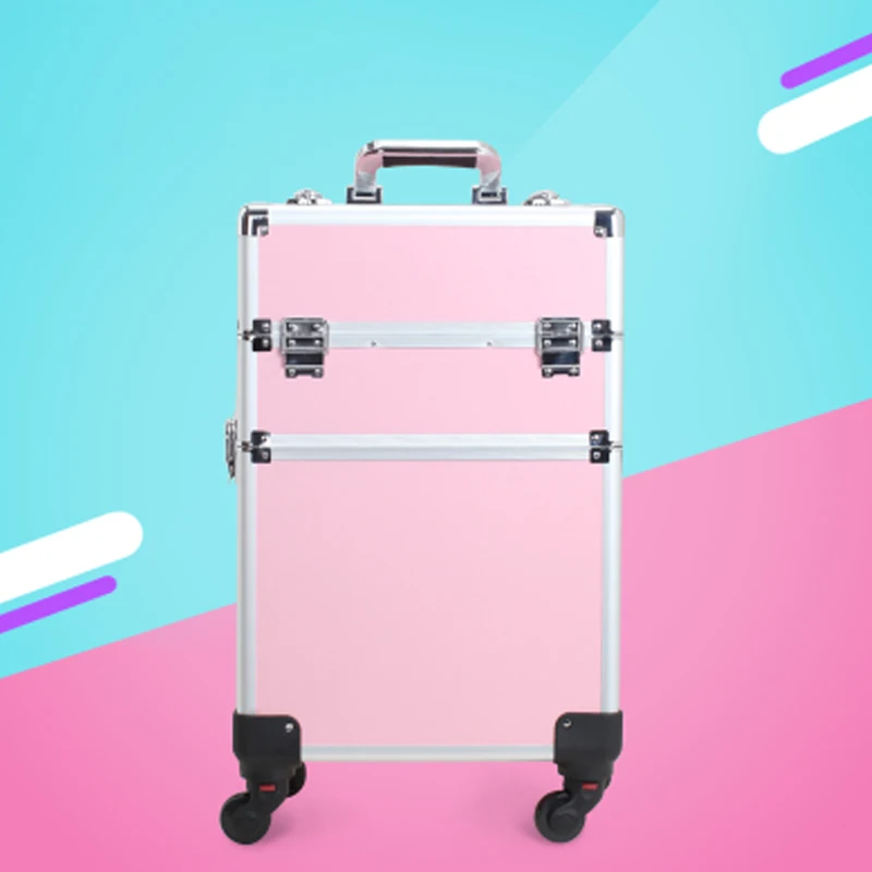 Makeup Case Cosmetics Travel Suitcase Rolling Luggage Bag Large Capacity Storage Toolbox On Beauty Women Nail Tattoo Trolley Box