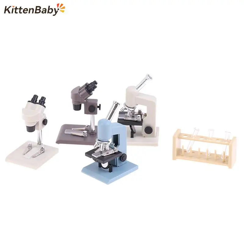 

5Pcs/Set Doll House Miniature Microscope Laboratory Equipment Tube Rack Laboratory Accessory DecorToy Accessories Decor