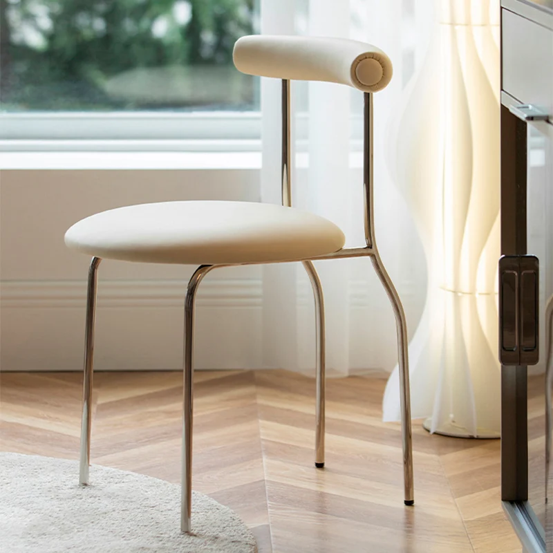 

Vintage Leather Dining Chairs Mobile Accent Restaurant Dining Chairs Comfortable Balcony Sillas De Comedor Livingroom Furniture