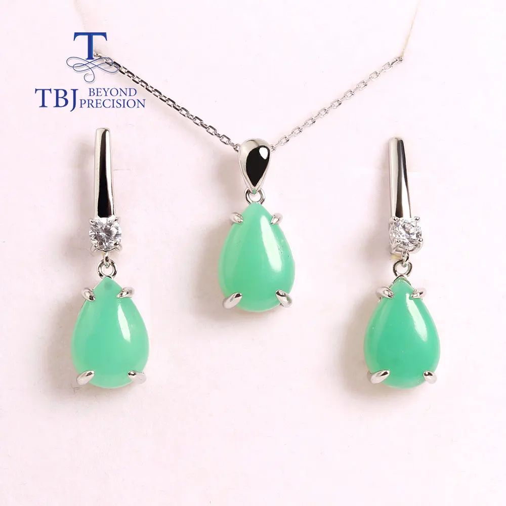 

Natural Jade and Agate Jewelry set 925 sterling pendant earring simple design for women speical price for black Friday