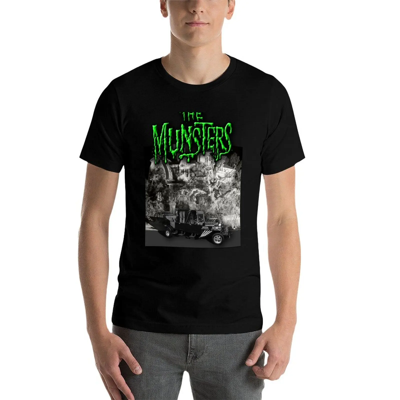 Фото Футболка Munsters, мужская дизайнерская мужская футболка, высококачественные роскошные брендовые футболки для мужчин, винтажная футболка с графикой №4