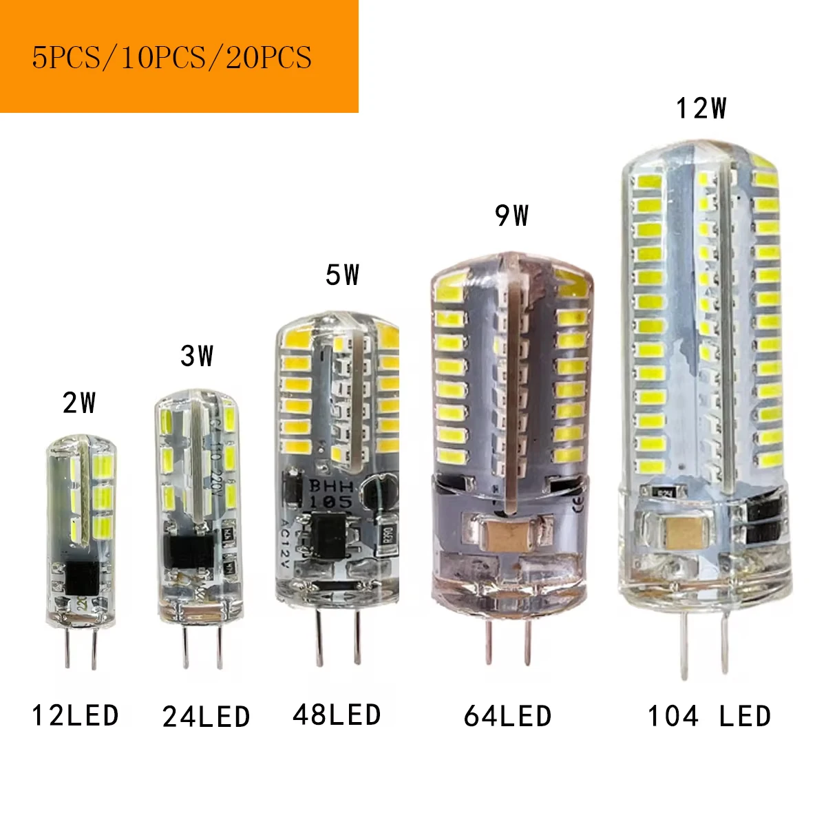 RANPO Светодиодные лампочки G4 12В/220В 2/3/5/9/12Вт