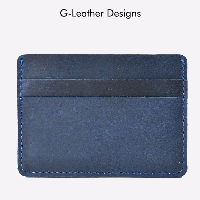 Genuine Leather Men Card Holders Cases Vintage Crazy Horse Leather Business Credit Card Wallet