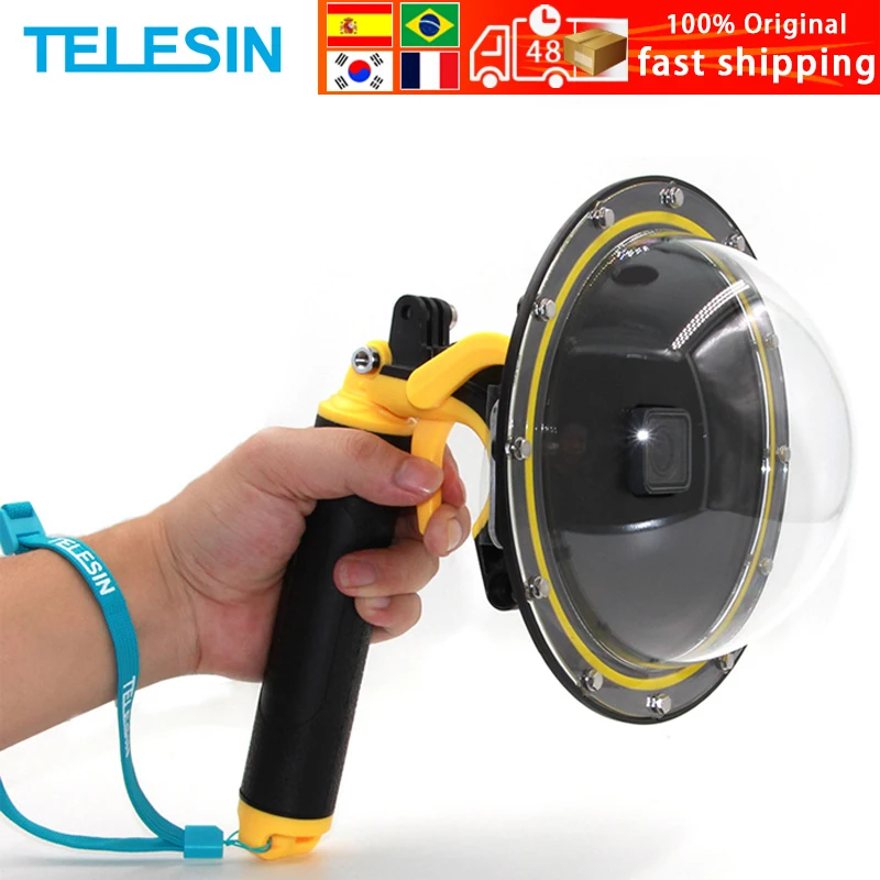 

TELESIN 6 ''купольный порт 30 м водонепроницаемый чехол для GoPro Hero 5 6 7 Black Hero 8 9 10 купольная крышка для триггера аксессуары для объектива