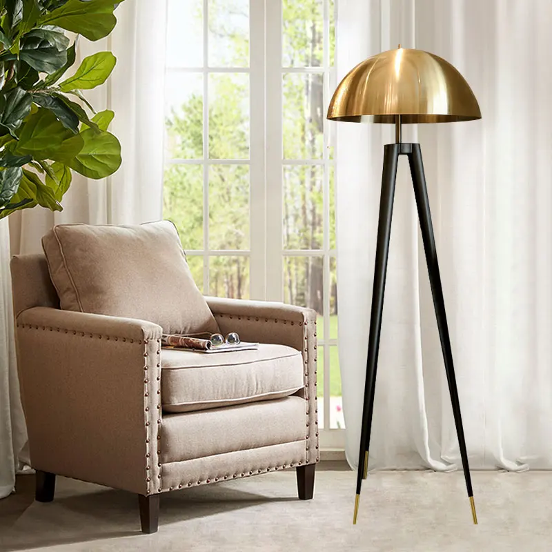 

Postmodern floor lamp living room sofa bedroom study Nordic golden creative personality household light luxury floor lamp
