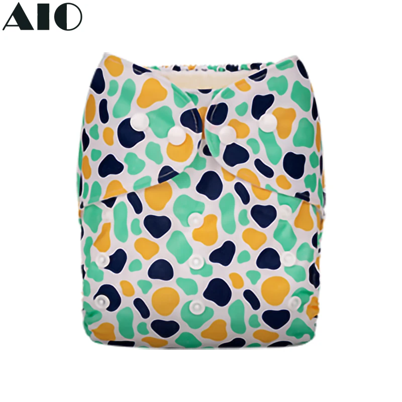 

[AIO] New Abstract Patterns Print Infant Eco Pocket Nappy Ecological Baby Cloth Diaper Tiny Pant Reusable Fit 3-15KG No Insert