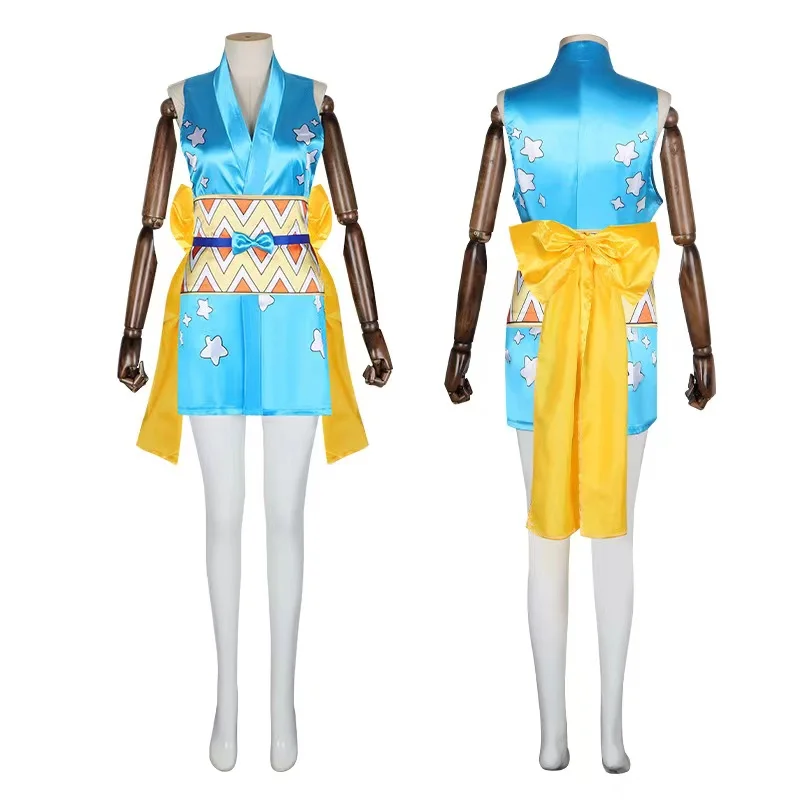 

Kostum Cosplay Anime One Wano Country Piece Nami Pakaian Gaun Kimono Gaya Wanokuni Wig Kostum Karnaval Halloween untuk Wanita