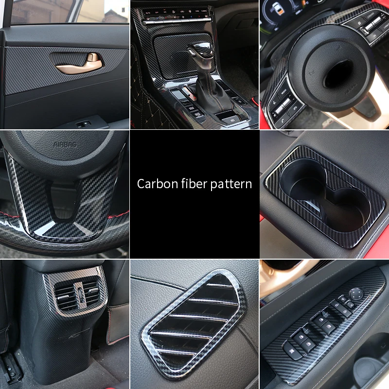 

Carbon Fiber Pattern For KIA Cerato Forte 2019-2020 Interior Gear Panel Air Outlet Gear Head Cover Decorative Strip K3