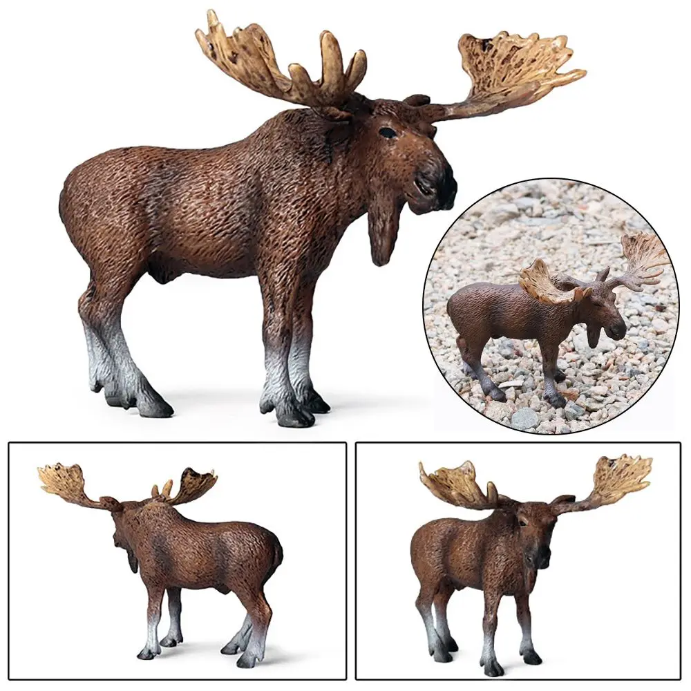 Модель оленя лося фигурка зоопарка сцены рождественские дикие животные