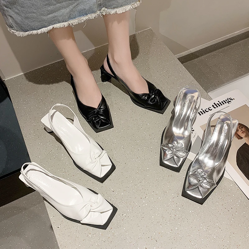 

Сандалии женские на квадратном каблуке, босоножки на высоком каблуке, Повседневная модная обувь, корейский стиль, 2021