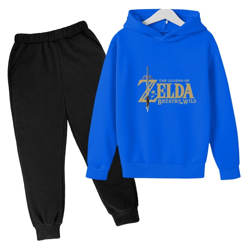 

Kids Clothes Breath of The Wild Link Champion Zelda Spring Tracksuits 4-14 Year Boys Outfits Sets Streetwear Hoodie+Pants