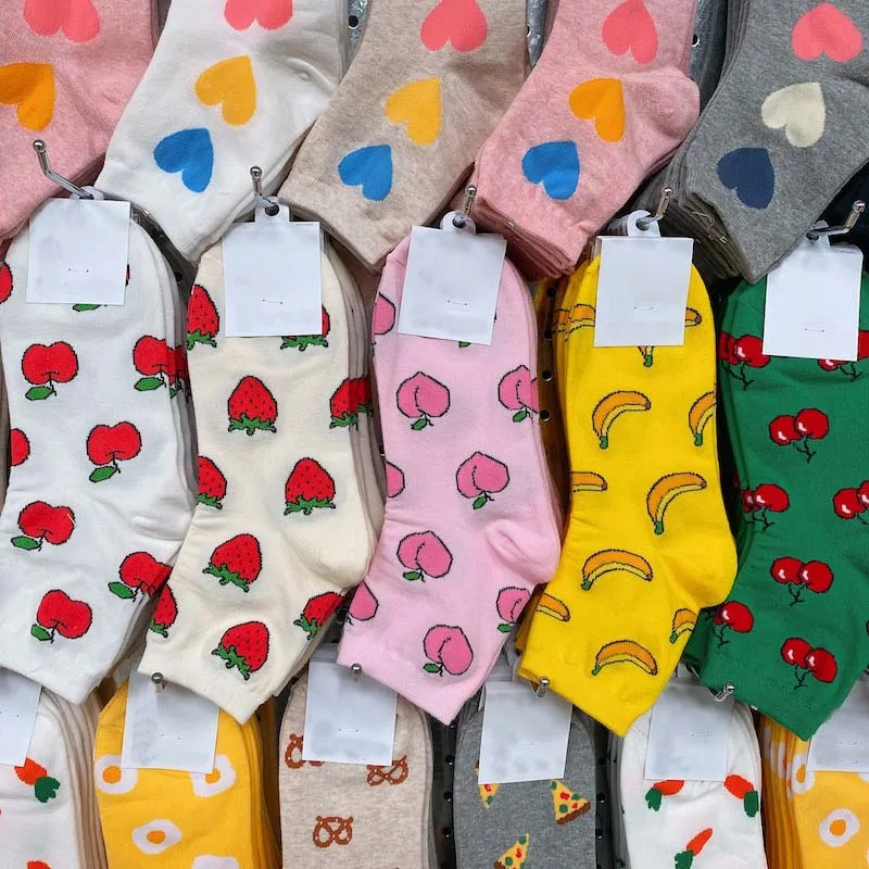 Socks Women Designer Cute Kawaii Japanese Fashion Harajuku Accessories Strawberry Funny |