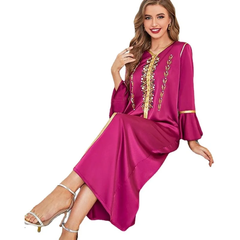 

Рамадан ИД Мубарак кафтан атласное женское длинное вечернее платье в турецком стиле