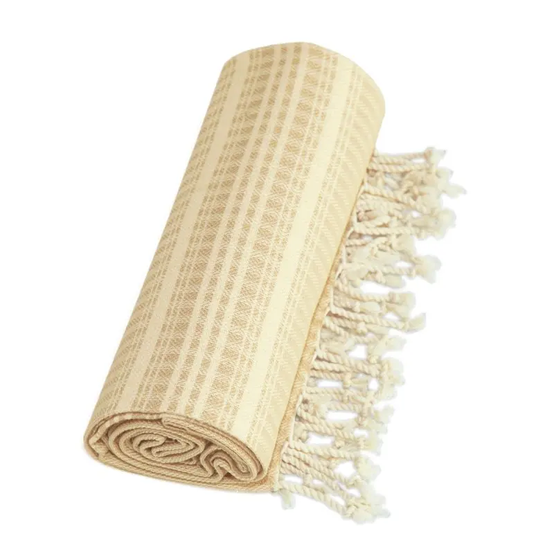 

Gorgeous, Lightweight Herringbone Boho Style Turkish Peshtemal Towel - Absorbent & Stylish Look for Perfect Outdoors & Travel Us