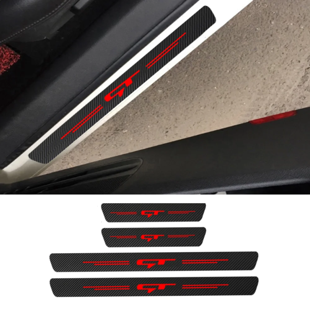 

4х красная GT Защитная пленка для порога автомобильной двери против царапин