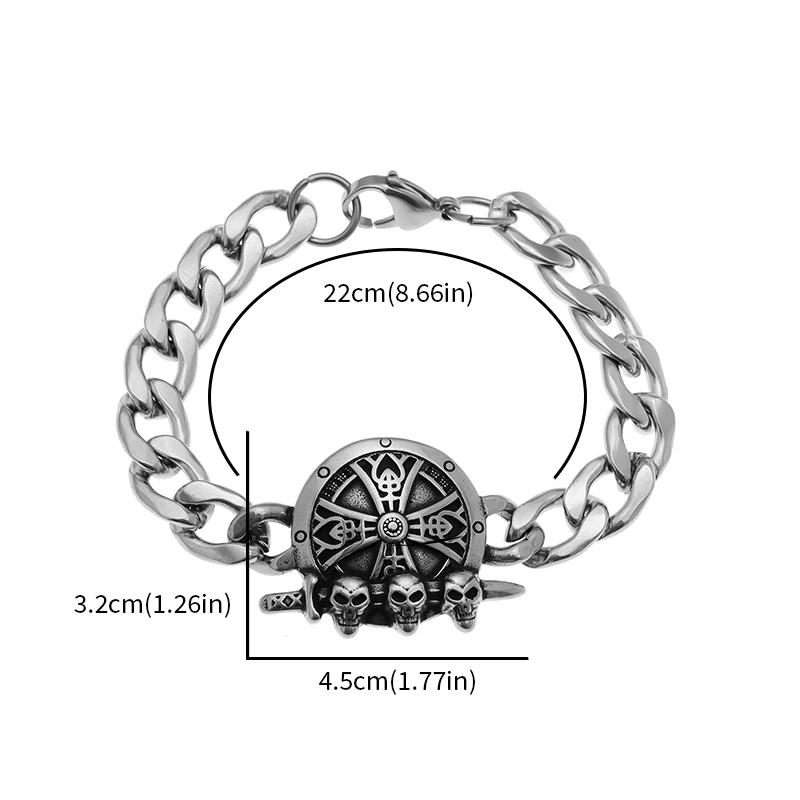 Ювелирные изделия из титановой стали с тремя черепами призраком головой крестом