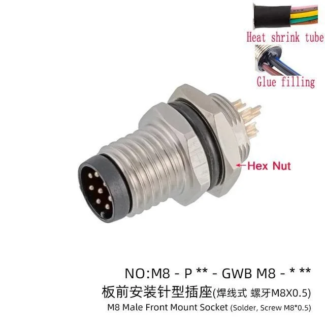 

Розетка CAZN M8 Solder Socket с проводом 30 см
