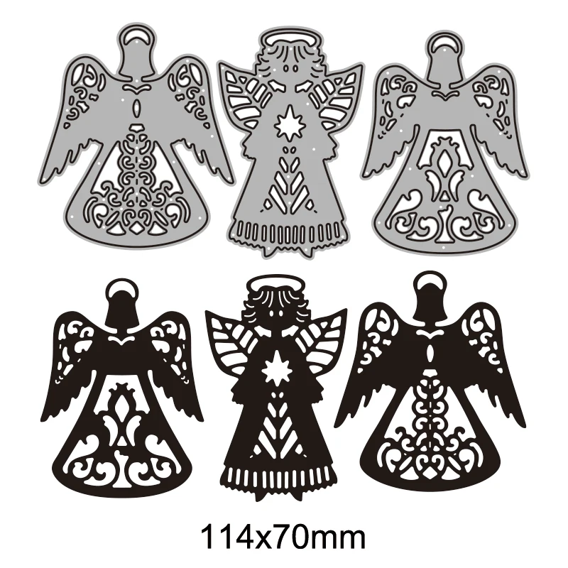 3 шт. металлические Вырубные штампы Ангел с крыльями для сделай сам скрапбукинга