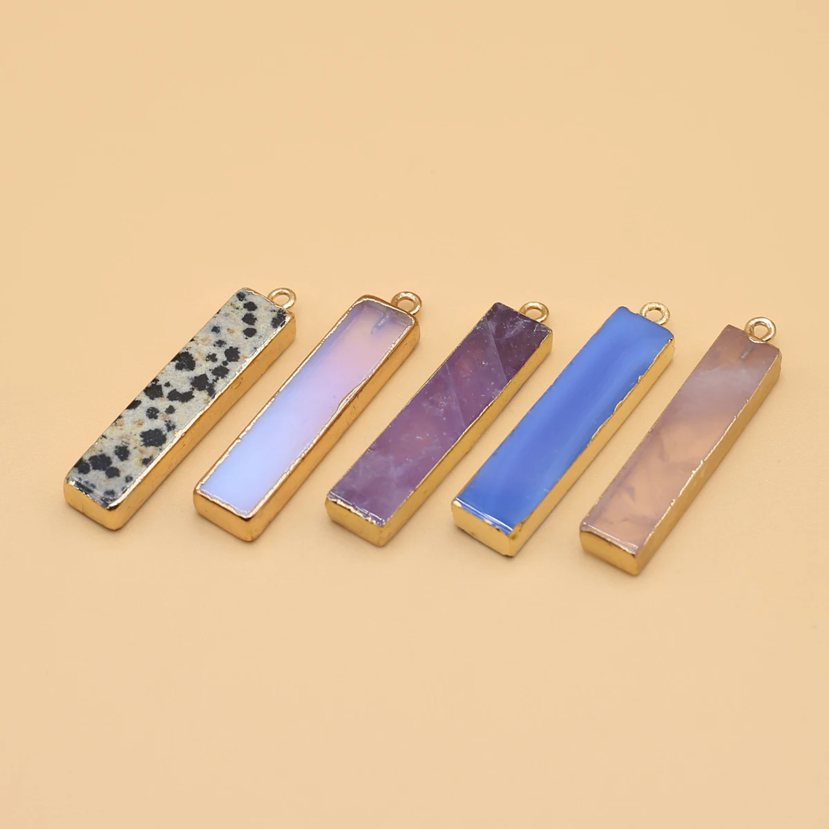 Купи Natural Stone Rectangle Pendant Gemstone Exquisite Charms for Jewelry Making Diy Boutique Bracelet Necklace Earrings Accessories за 116 рублей в магазине AliExpress