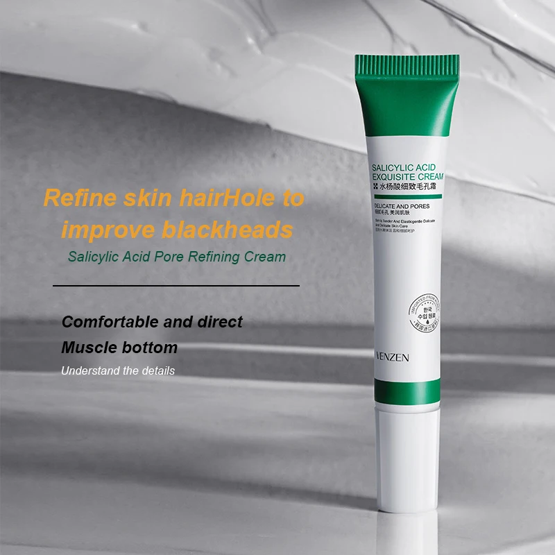

Salicylic Acid Pores Refining Cream Shrink Pore Improve Acnes Blackheads Anti-aging Oil Control Whitening Cream Skin Care 20ML