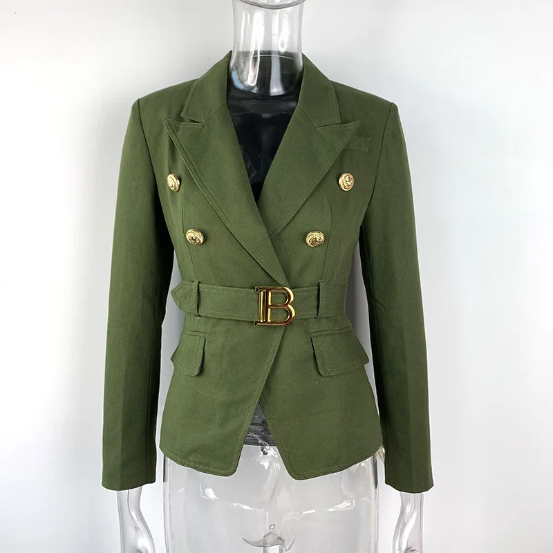 Женский джинсовый жаккардовый пиджак Элегантный Приталенный с золотыми