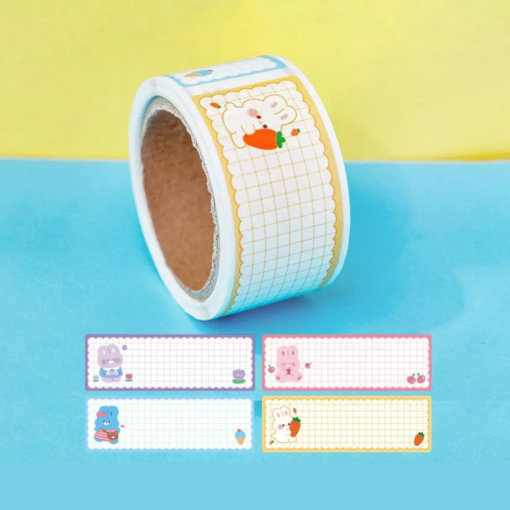 

60 шт./рулон, высококачественная записываемая наклейка с именем, самоклеящиеся мультяшные этикетки, наклейка, пустая студенческая канцелярская наклейка, бирка