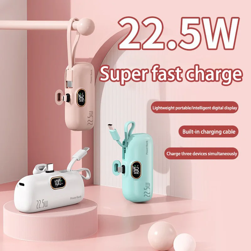 Фото 30000 мАч Power Bank, мини-портативная капсула, мобильный источник питания, аварийный внешний аккумулятор, быстрое зарядное устройство для Type-c iPhone Samsung №5