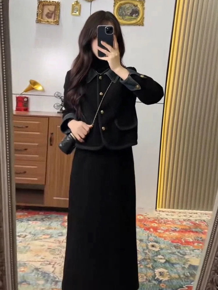 Классический комплект Sle Hepburn платье для детей новинка 2024 ранняя осень внутренняя