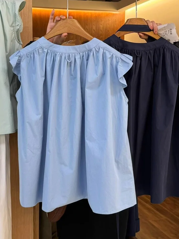 Новая модная летняя блузка без рукавов женская офисная повседневная свободная