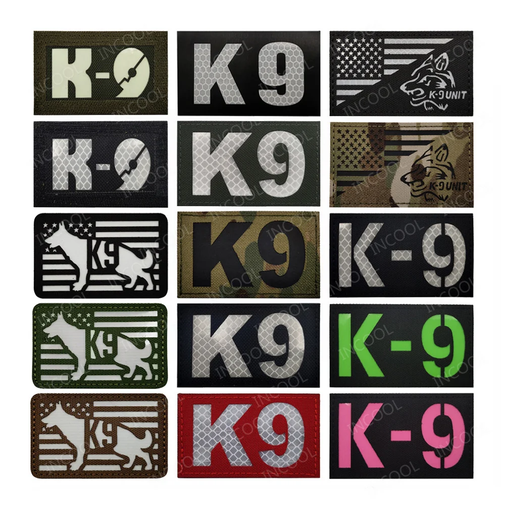 

K9 Service Dog Be Kind to Dogs Tactical Military Patches Emblem IR Reflective Fastener PVC Rubber Embroidered Appliqued Badges