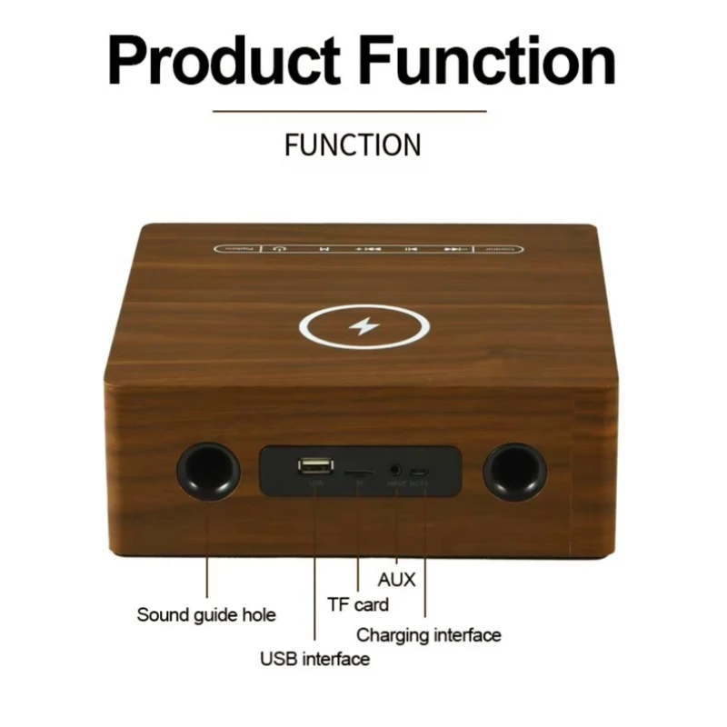 Новые Bluetooth-колонки QI беспроводная зарядка телефона будильник деревянные