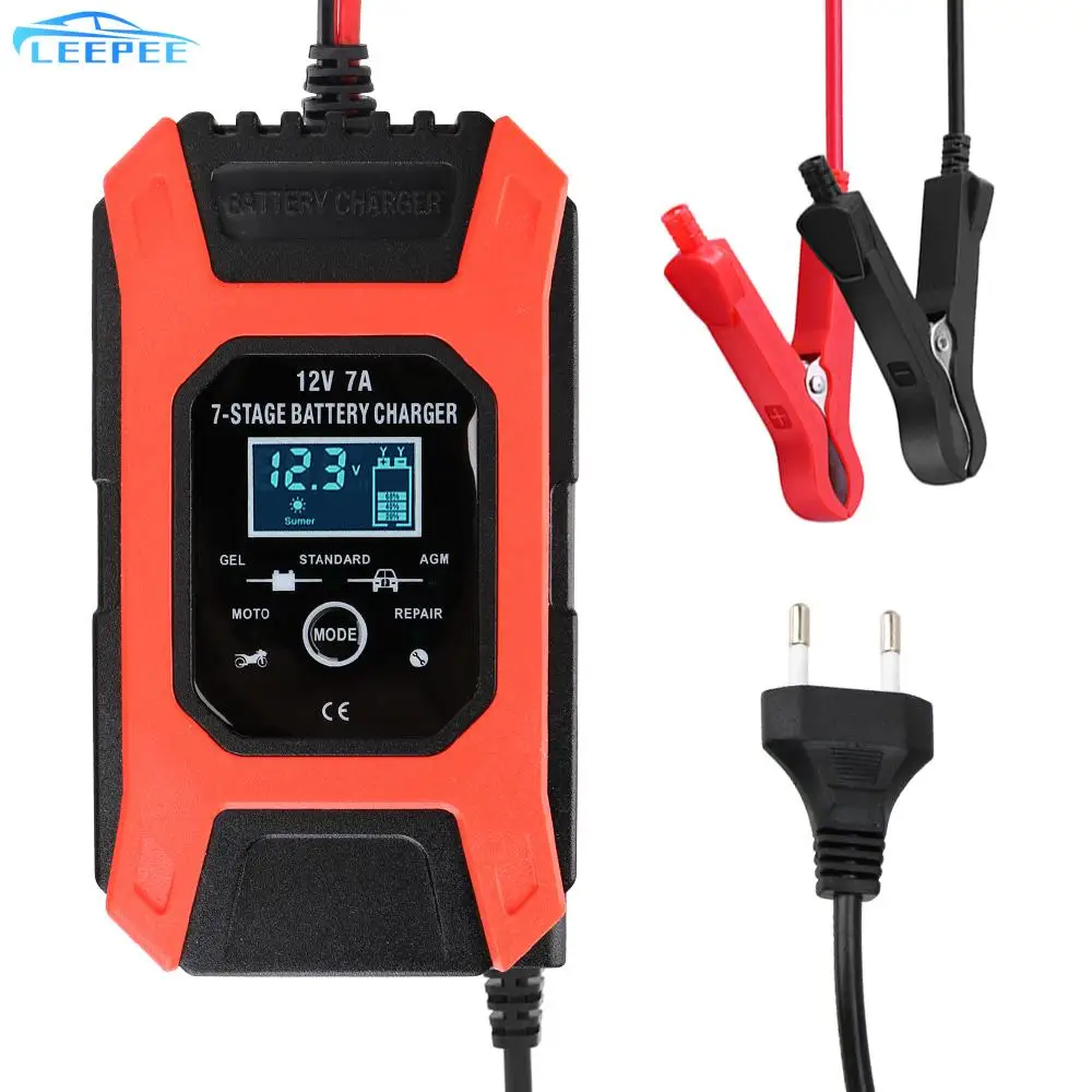 

Умное зарядное устройство для автомобильного аккумулятора 12 в 7 а с цифровым ЖК-дисплеем