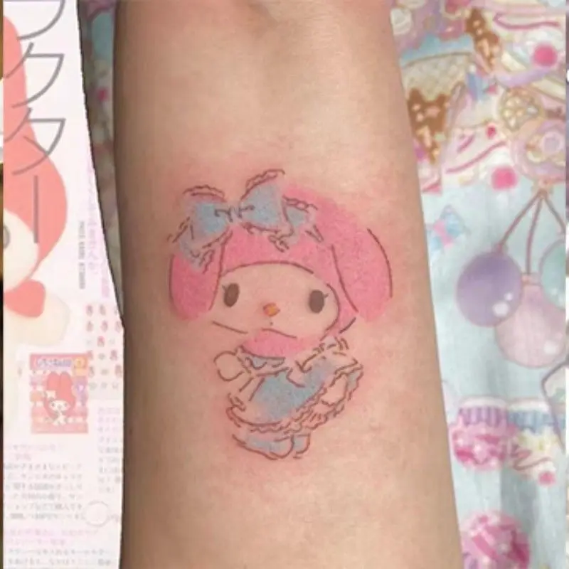 

Hello Kitty My Melody Cute Tattoo Stickers Anime Figure Kt Cat Y2K Girls Ins Finger Patch Cartoon Waterproof Durable Sticker Toy