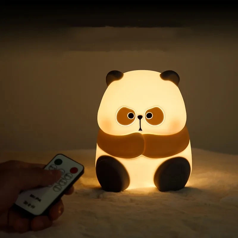 2023 New LED Night Light Panda Bedside Sleeping Night Lights USB charging Silicone Children Gift  Eye Protection Lamp